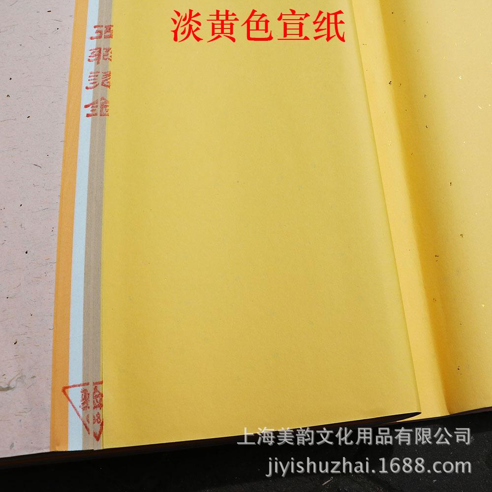 彩安徽四尺QJJ净皮五烫彩金书法专用半生熟练色习纸洒金色宣