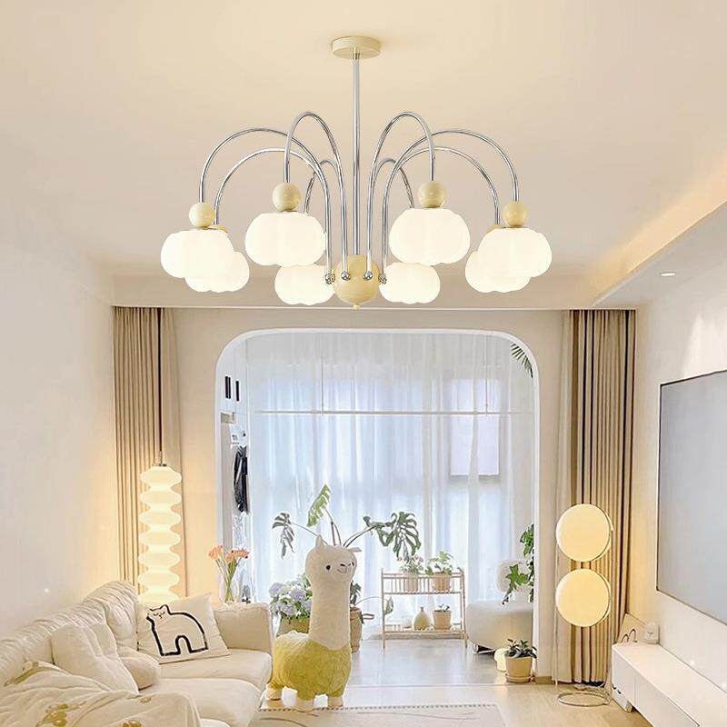 卓琪奶油风客厅吊灯端大灯广东中山灯年具2052925新款主卧轻高奢
