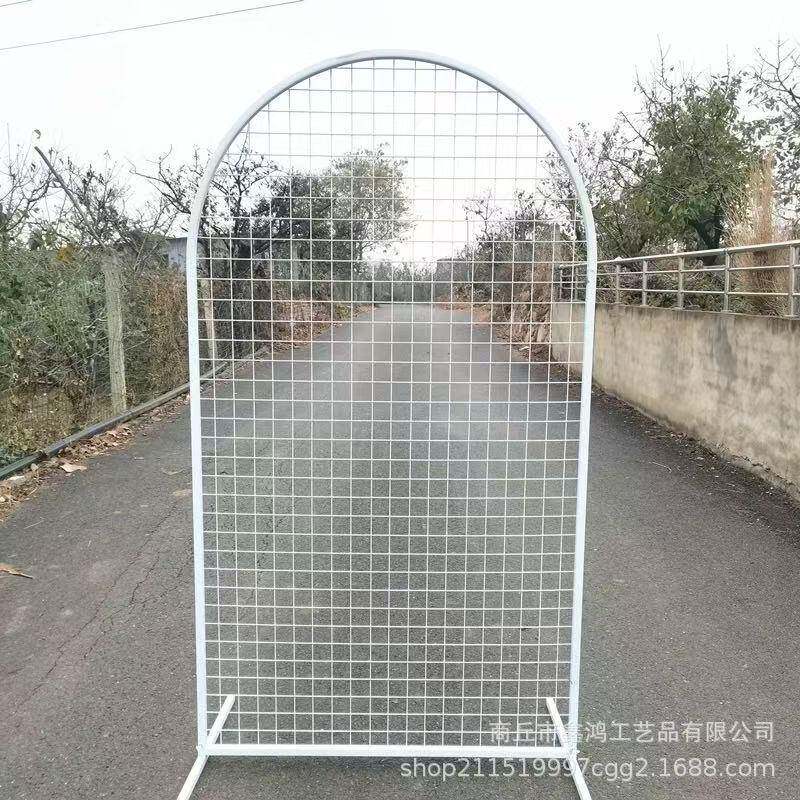 铁艺123123圆形网外格挂装饰品户挂网作品展拱门架花架拱形跨境示