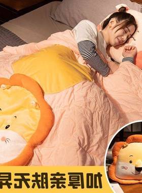 抱枕被子两用二合靠枕折叠睡枕毯头午QII办公室午休子车载一汽车