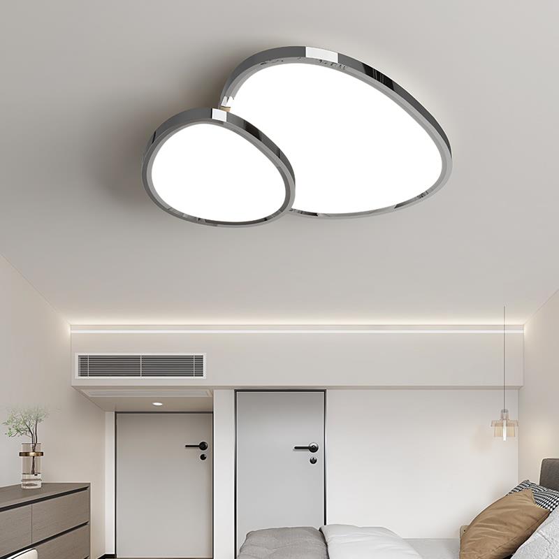 光谱护眼顶厅灯鹅966卵石全书房卧室客灯铬色极简创意中吸山灯具