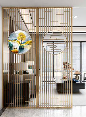 不钢屏折风隔断中新式S02锈客厅房间办公室酒店铁艺玄关隔断叠屏