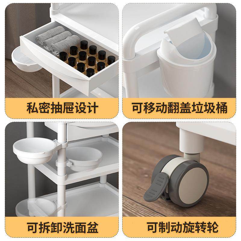 小车置物架落地厨金属置物房浴室可推动小车储物架多层卧室床头推