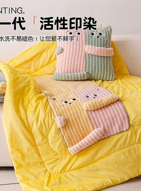 抱枕被子用20282毯5年款新款爆两抱枕子二合一办公室午睡毯子