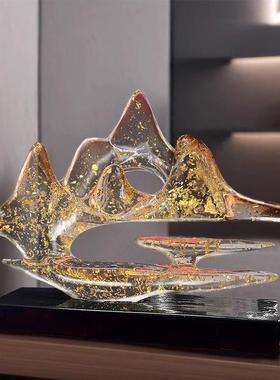 轻奢档高玄云山雾海假山摆件客厅关式电视ssrHYy4F书桌装饰品现代