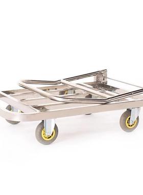 不锈钢方管推手推车35616折叠静音板车拉车推货货车平小车拖车小