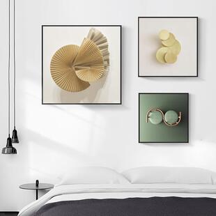 现代艺术简约客装饰画正厅方形奢几何抽3098象卧组合挂画轻餐厅室