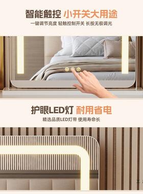 2025新款化妆e镜带灯智能l台梳式桌面梳妆台镜子IPRd旋转大尺寸妆