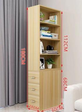 书柜转置14039物架收夹缝纳柜客厅储物木侧面书架抽屉柜书实桌角