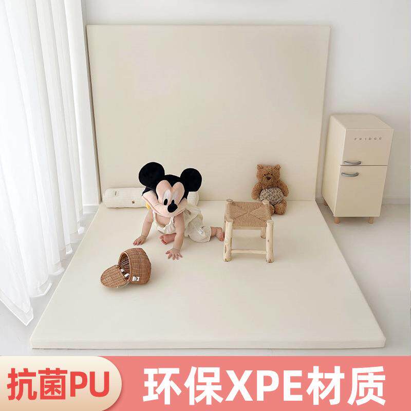 初彩抗菌99%宝宝无缝折叠PU爬行垫婴儿爬爬垫儿童游戏垫子环保