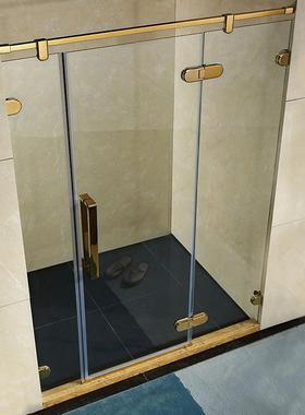 促销一字型三联动移门推拉门浴室屏风灰色玻璃淋浴房非标