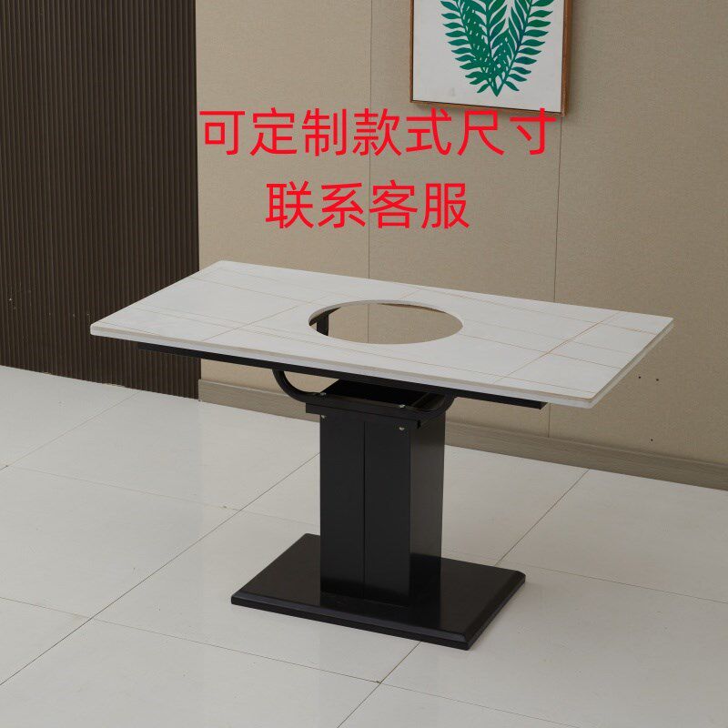 定制火锅桌底座铁艺桌脚支架箱体底座不锈钢桌腿大理石圆方桌支架