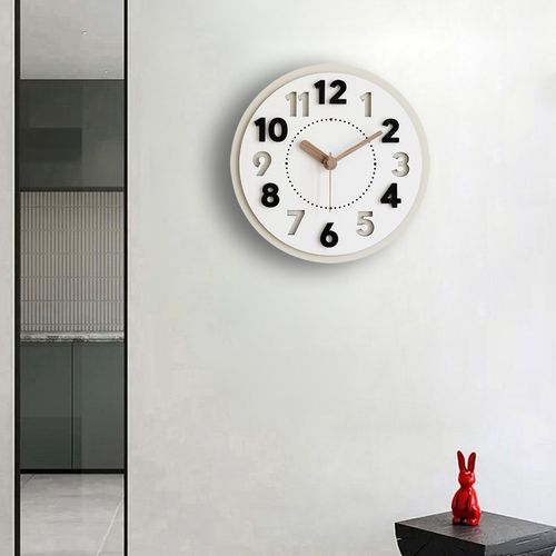静音奶油风钟表挂钟客厅2024新款家用免打孔现代简约创意挂墙时钟