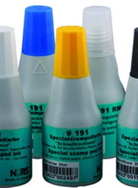 德国NORIS诺丽色 191快干不灭型印油 金属塑料印油 红蓝黑紫白色