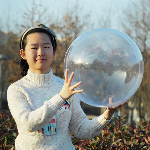 商场吊球40cm大尺寸塑料透明球室内展厅布置节庆活动装饰空心挂球