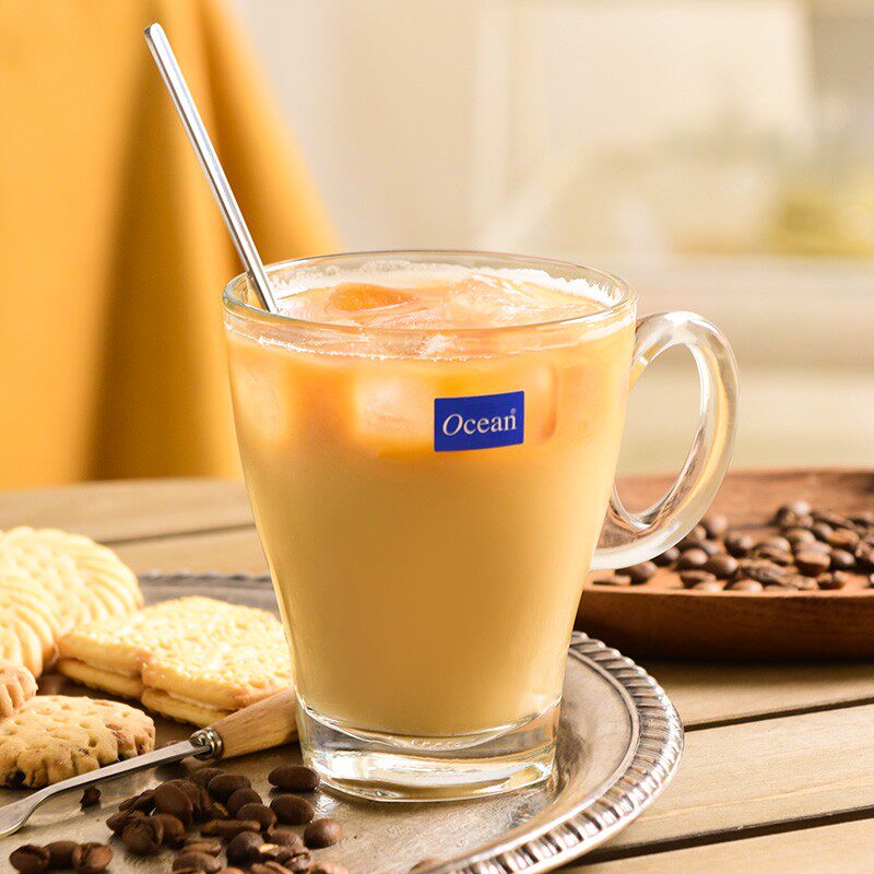 Ocean进口咖啡杯带碟套装欧式小奢华玻璃下午茶具泡茶水杯子家用