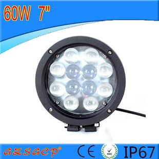 供应60W圆形工作灯汽车led照明越野车灯改装工程灯检修照明灯