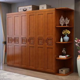 新中式橡胶木实木小衣柜家用卧室实木衣橱多层收纳中小户型包安装