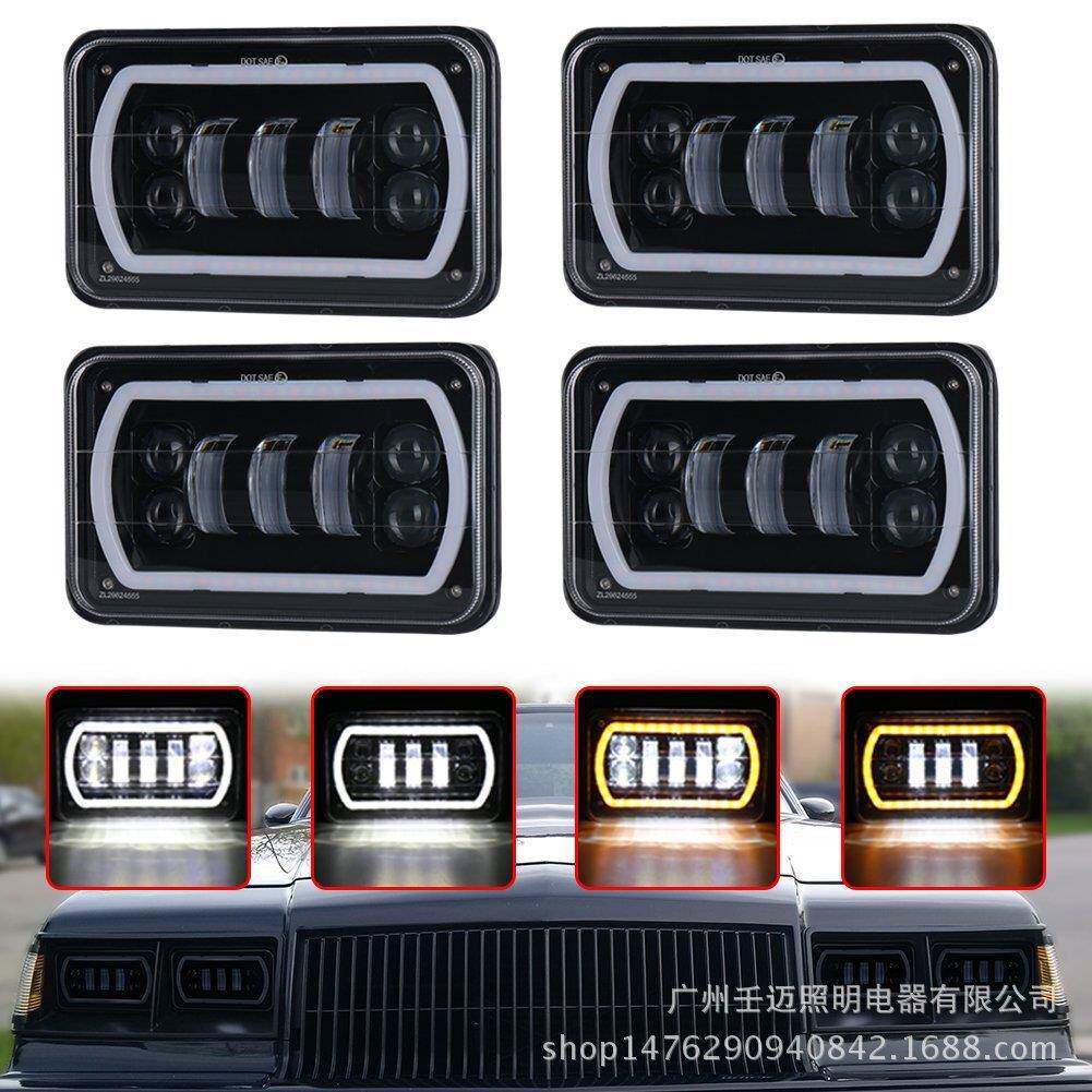 5寸方灯适用卡车方灯4x6LED大灯6x4方形带转向信号汽车方形大灯