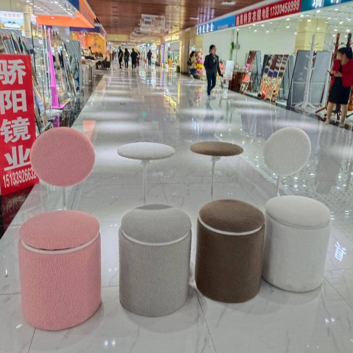 北欧轻奢简约化妆凳储物凳多功能写字台家用妆台椅美甲凳