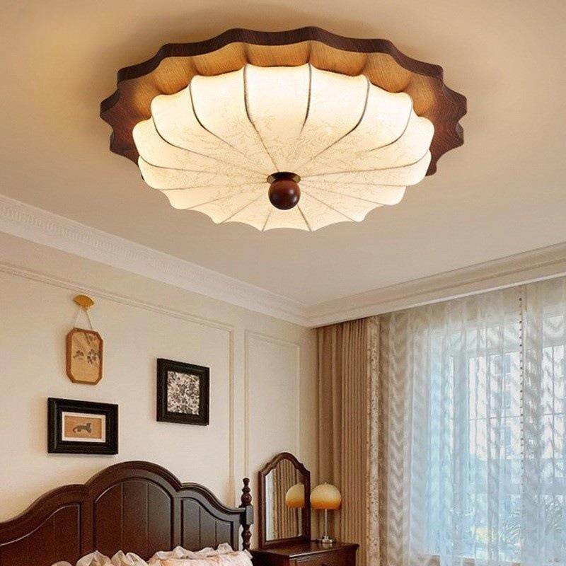 卧室吸顶灯法式中古风布艺复古胡桃木书房灯南洋风高级感房间灯具,纺织面料/辅料/配套,纺织机械配件,淘宝优惠券,粉丝福利购,淘宝优惠卷