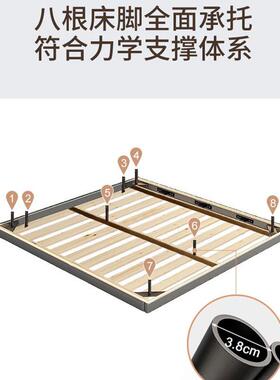 现代简约布艺主卧室婚床意式轻奢双人床新品悬浮皮床极简耳朵