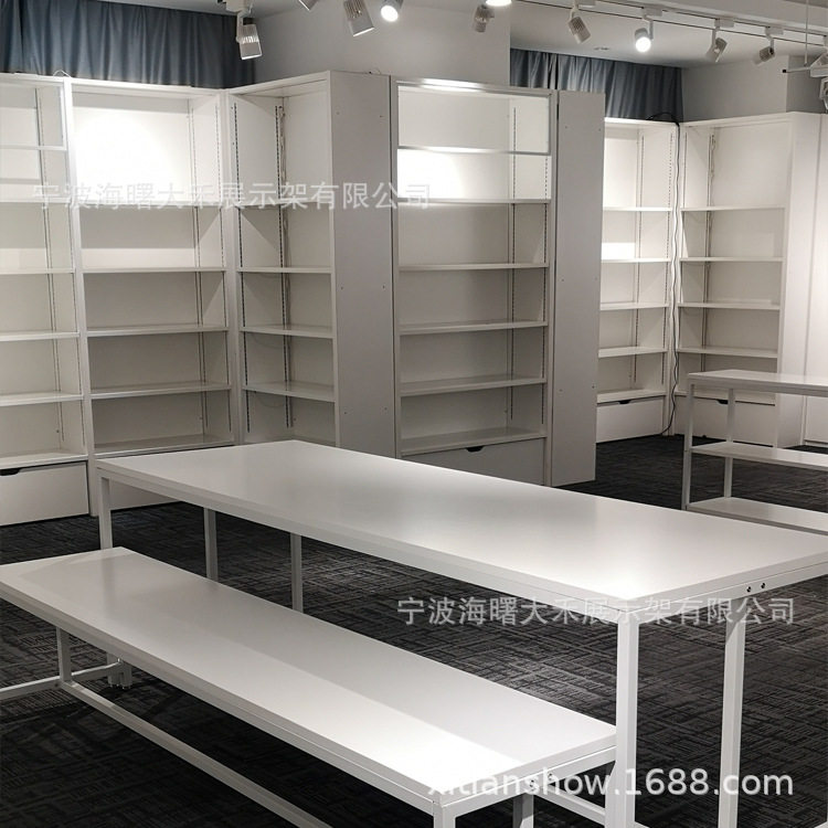 供应宁波上海杭州苏州木质样品间展示架高低架杂货展架钢木货柜
