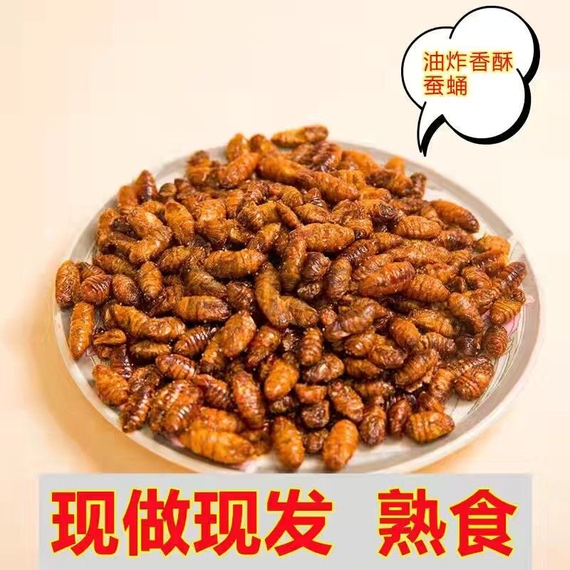 【买5袋送5袋】香酥蚕蛹山东特产即食香辣五香蚕蛹新鲜蚕蛹下酒菜