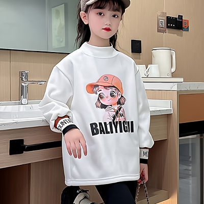 中大女童加绒卫衣一体绒可内外穿