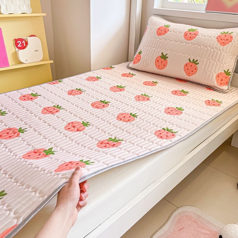 夏季乳胶冰丝凉席学生宿舍单人席子三件套可机洗床垫软垫冬夏雯沃