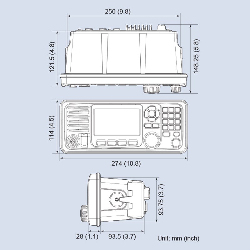 艾可慕(ICOM)IC-M605 海事甚高频电台 VHF船载固定台对讲机