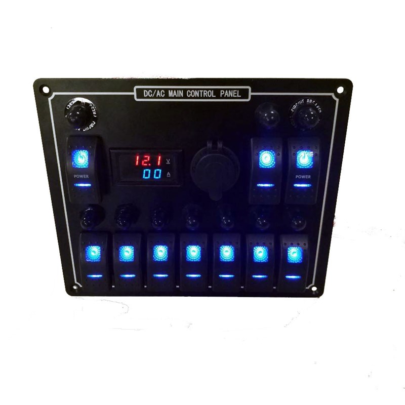 汽车房车改装配件 十位面板开关 AC/DC开关组合 多功能开关组合