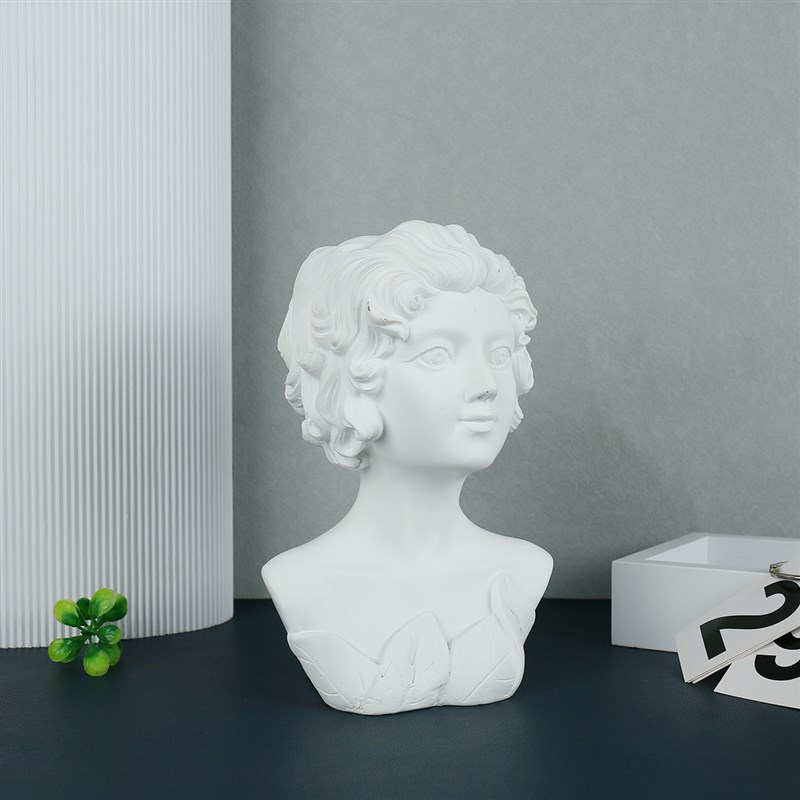 新款人像复古艺术花瓶树脂头像花盆雕塑塑像插花器摆件室内室外可