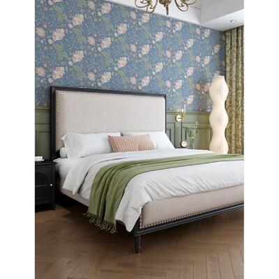 美式复古实木1.简8米约床主卧双民人床法式白蜡木RFG高端酒店宿