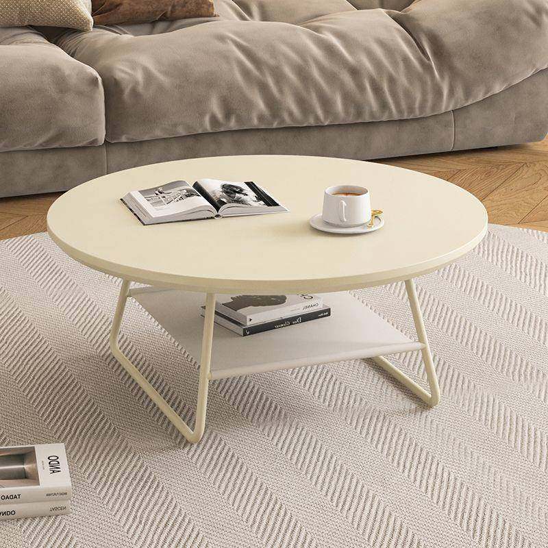 奶油圆形茶几出客厅家用简约小桌MBZ子轻奢桌租房小户网型红小茶