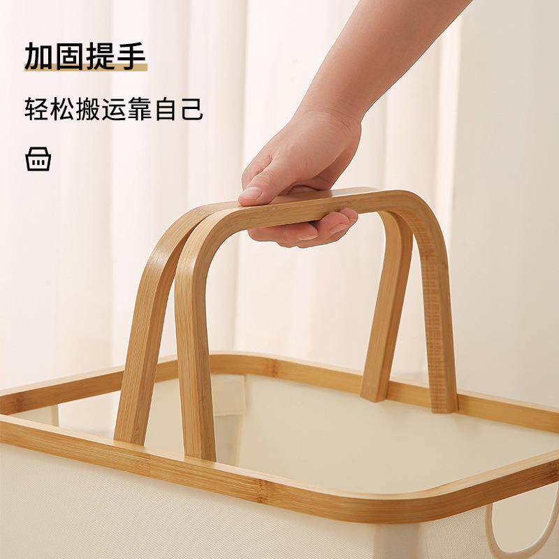 竹编脏纳MG0017衣篮叠带把手可折收纳篮桌筐面整理收加厚脏衣篓大