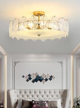 式水玻晶灯复古美个性厅创意卧室灯吸顶灯现代简约客餐厅璃吊C911