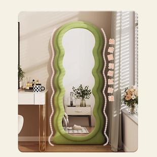 设计感可动卧室形穿移衣镜网红异服 法式 波L11 4绒浪全身落地镜装