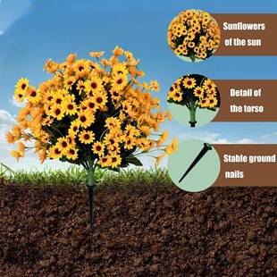 跨境黄小雏色地插仿菊真花户外花园门廊园花露台HBL0104装饰花卉