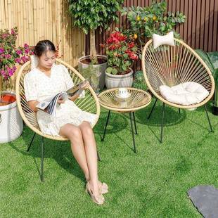 阳桌椅户外休闲椅网红PGF爆款 一桌二台椅喝茶看书几茶桌椅组藤合