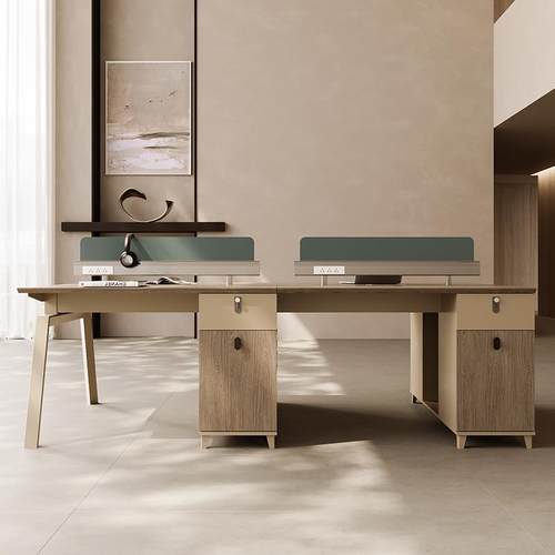 员工公办公桌简约现职位员4人位6卡座办室家具四联系客服双员工代