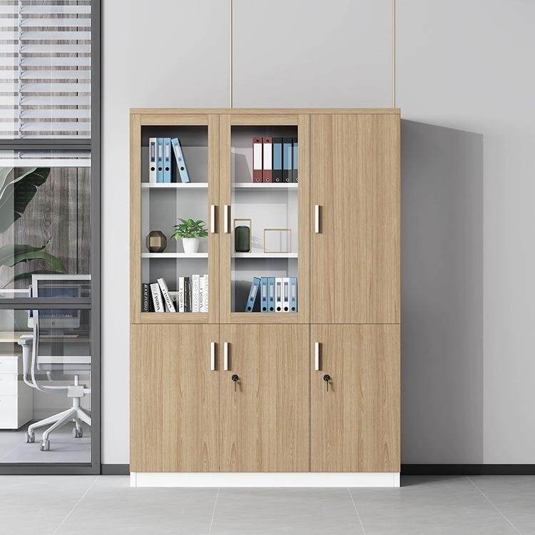 文室件柜木约质简现代档案柜资料柜物柜书储柜SG-12玻璃带锁办公