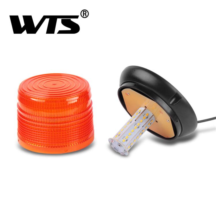汽车led高亮频闪示车圆形吸顶灯wxd大功率车顶灯工程车灯黄校色警
