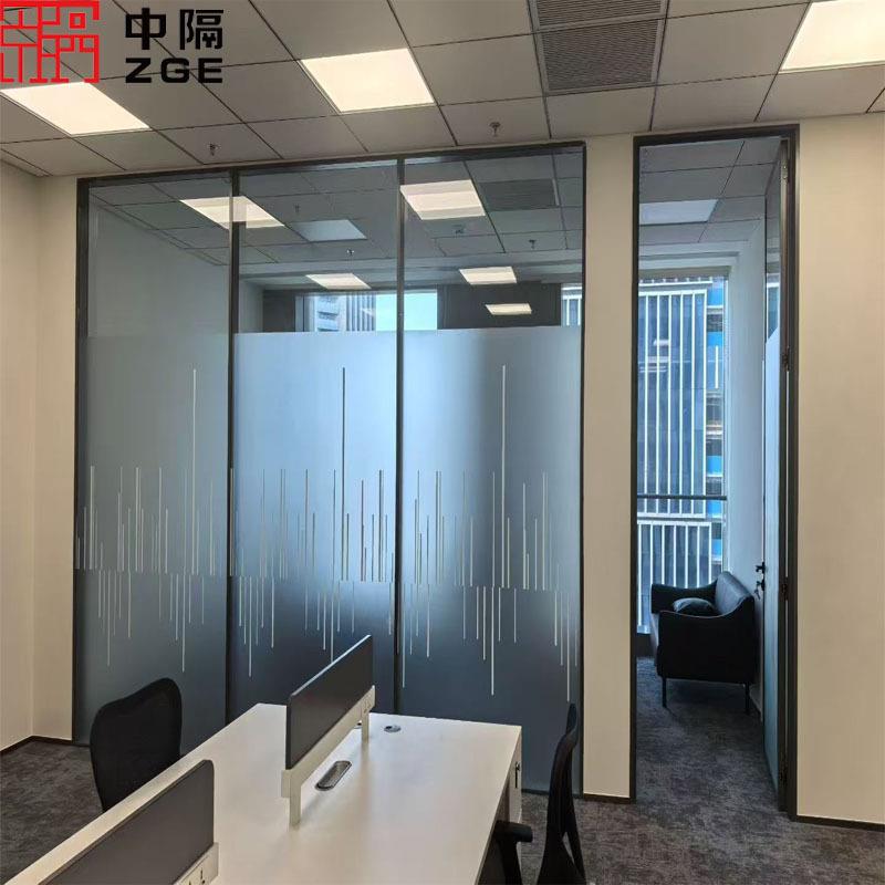 极窄现黑框玻璃隔断超边铝合金隔断办公隔断墙代极薄简风ZEI格玻