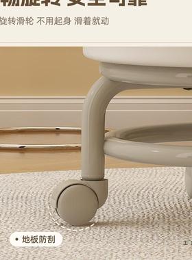 万向轮小子凳滑SJR轮矮凳用懒人软家圆凳带轮移动小板凳儿包童靠
