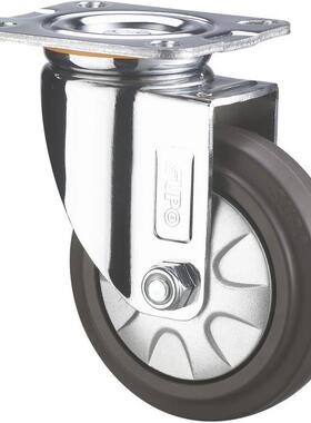 /向荣脚4寸底板带双刹车橡-胶静音0万向轮C05S01C05S-01AA-10-522