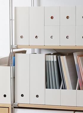 办公室日式白色文窄件收纳盒高型桌面夹缝整箱书985本纳收理箱置