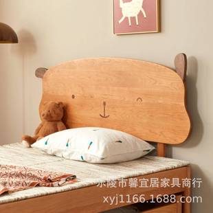 北美木原木儿童床卡简约推拉拖PDU橡床樱木桃木实多功能通双层子