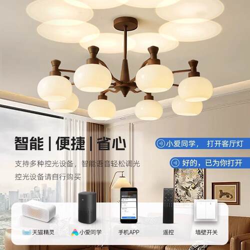 中古风客复厅吊灯美式新古大气主灯225款0640柿子灯具全屋套餐组