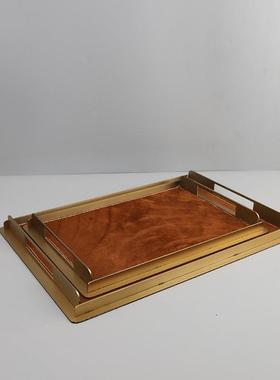 马欧式轻1060奢毛金属装花器托摆盘套件客厅卧室玄关酒店软装家居